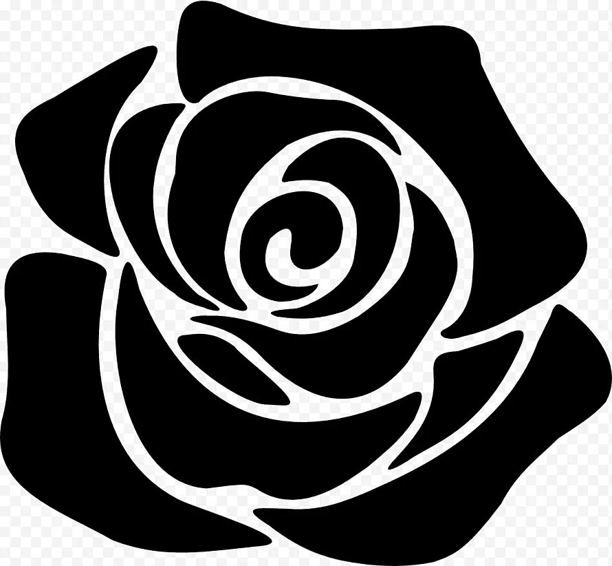 Черно белое изображение png. Силуэт цветов. Трафарет "розы".