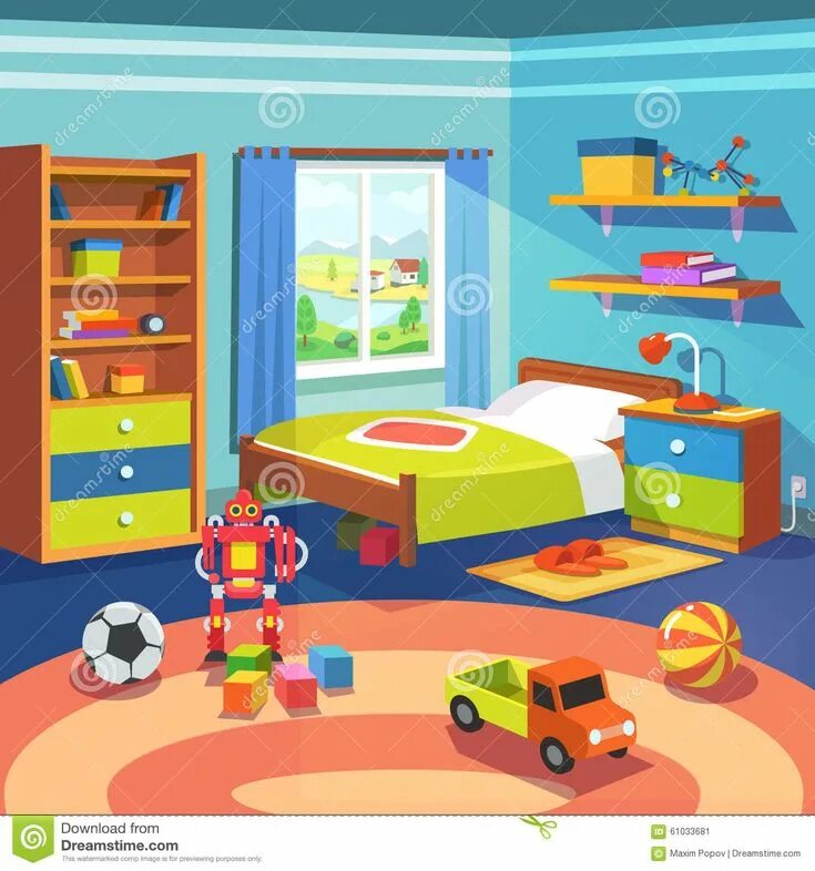 The toys are in the room