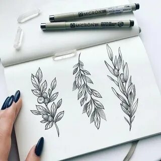 Эскиз веточки тату