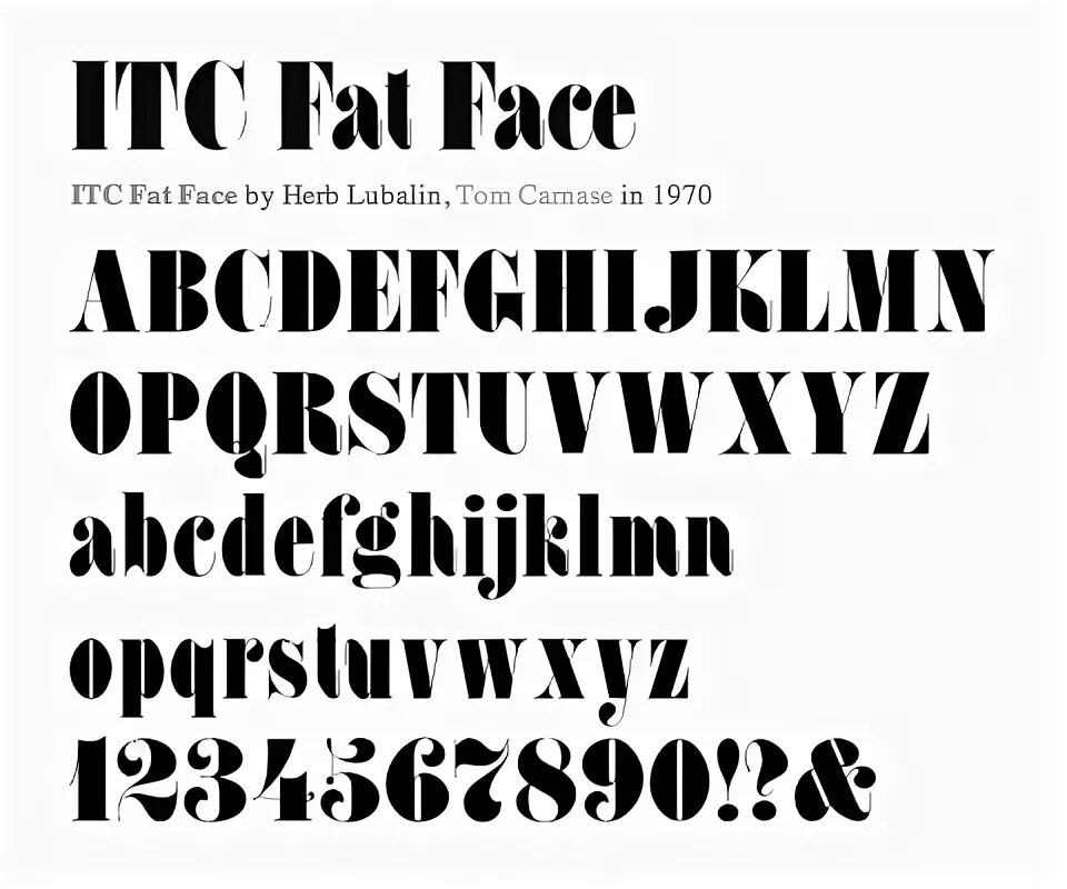 Font face font weight. Itc fat face.
