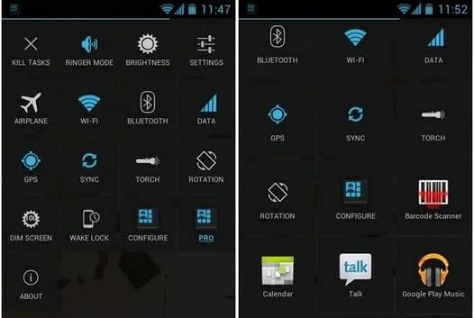 Android панели