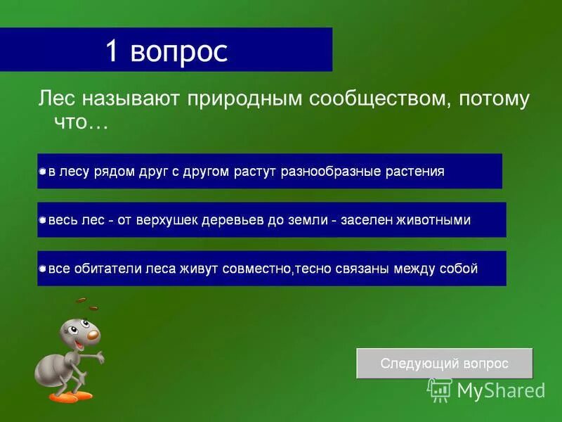 Доклад на тему природное сообщество