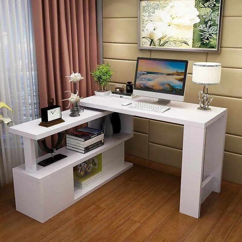Красивый стол для компьютера. Компьютерный стол. Удобный письменный стол. Дизайнерский компьютерный стол. Стол письменный угловой.