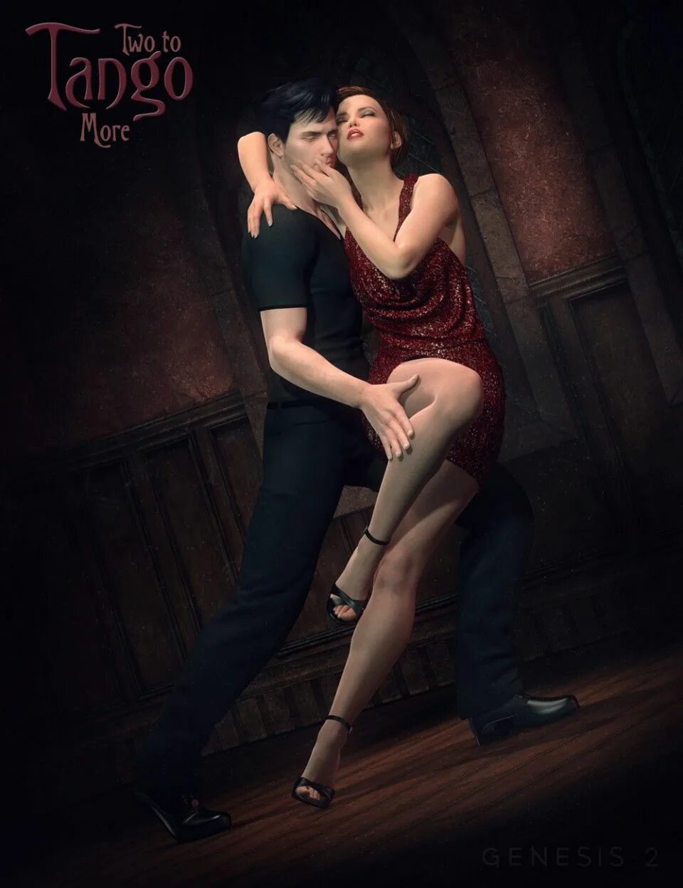 Two to tango. Парные позы рога. Танец daz3d.