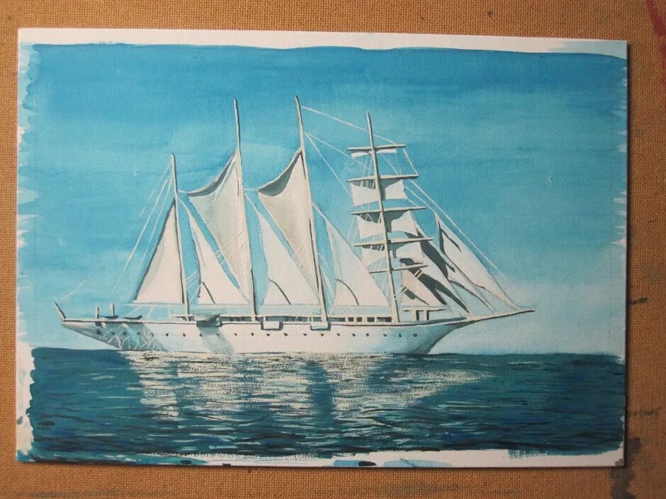 Морской пейзаж 6 класс. Парусник рисунок. Корабль цветными карандашами. Корабль пастелью. Парусник в море живопись акрилом.