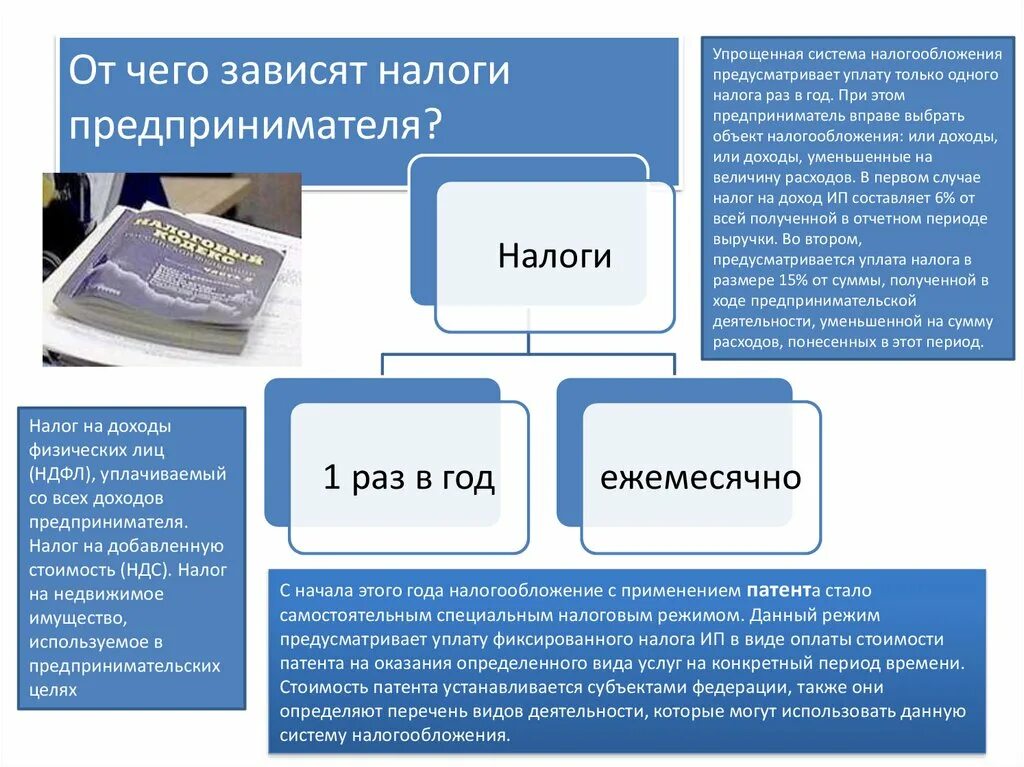 1 налогообложение предпринимательской деятельности. Налоги и налогообложение. Налоги для предпринимателей. Система налогообложения предпринимательской деятельности. От чего зависят налоги.