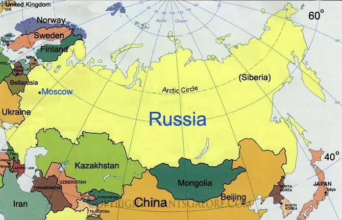 Карта России с границами других государств. Страны соседи России на карте. Пограничные государства. Границы России с другими странами.