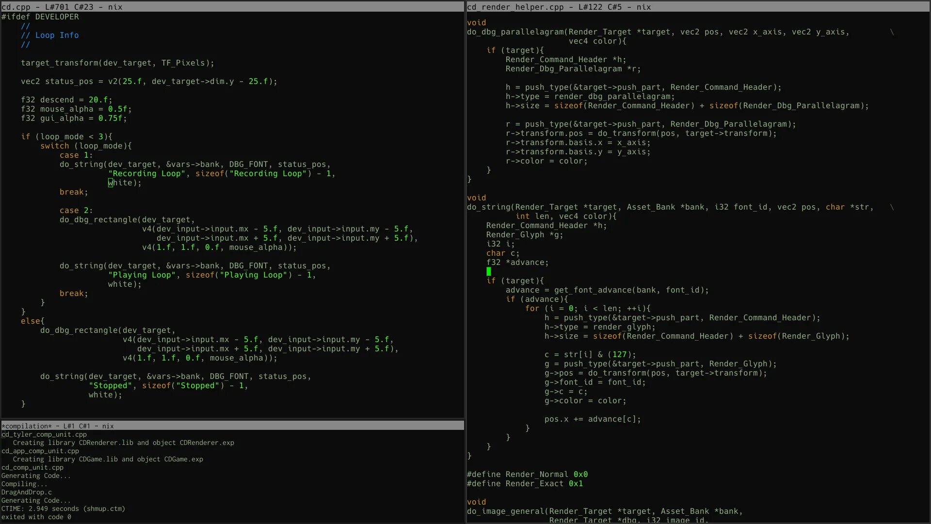Lua cpp. Dev cpp. Dev loop. Кодер Лаб образ. Разделения кода на headers/cpp юниты.