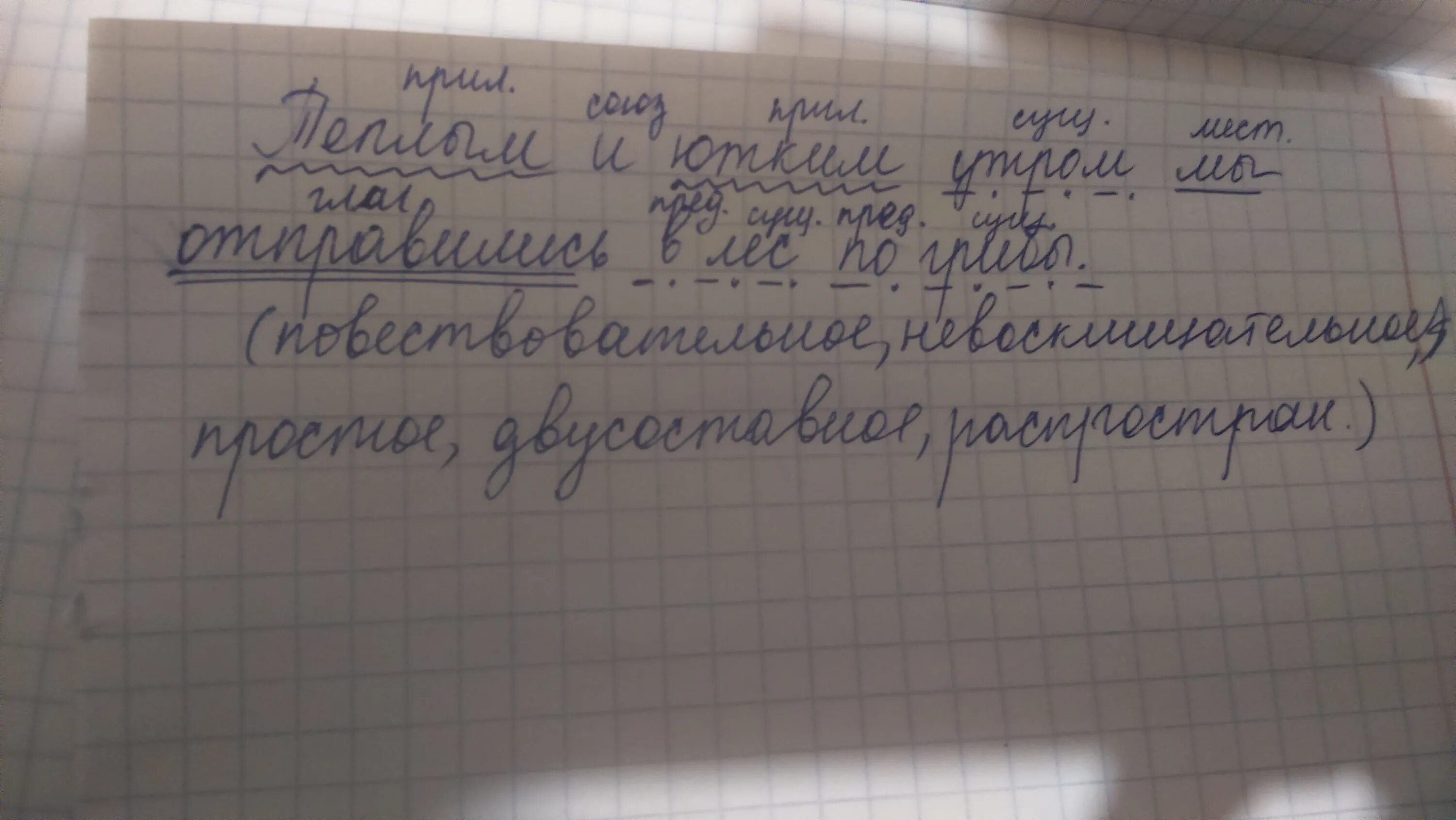 Синтаксический разбор предложения. Леса синтаксический разбор. Предложение про лес с разбором. Синтаксический разбор обронил.