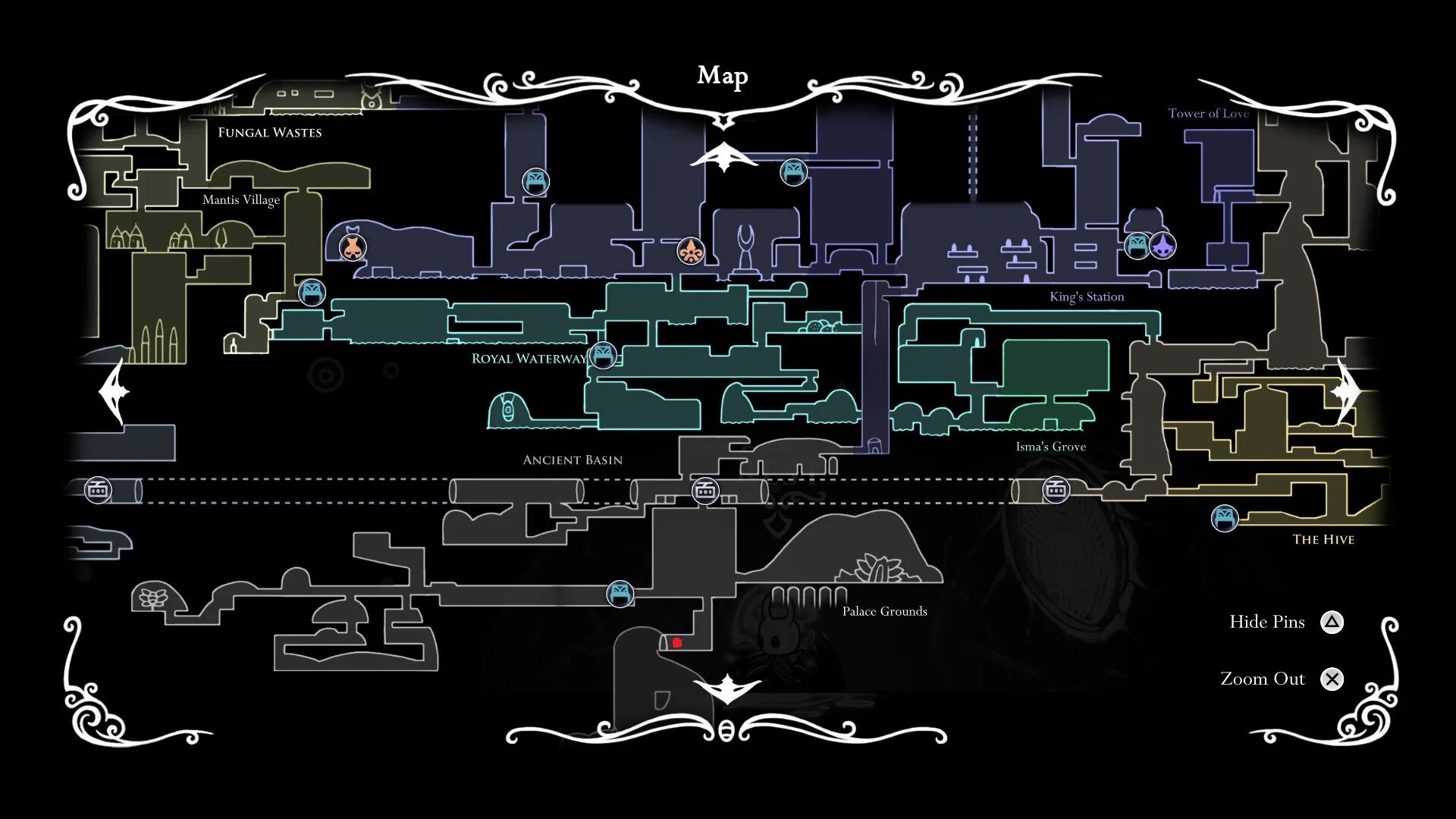 Роща измы Hollow Knight. Королевские стоки Hollow Knight карта. Карта королевских стоков Hollow Knight. Холлоу кнайт роща измы.