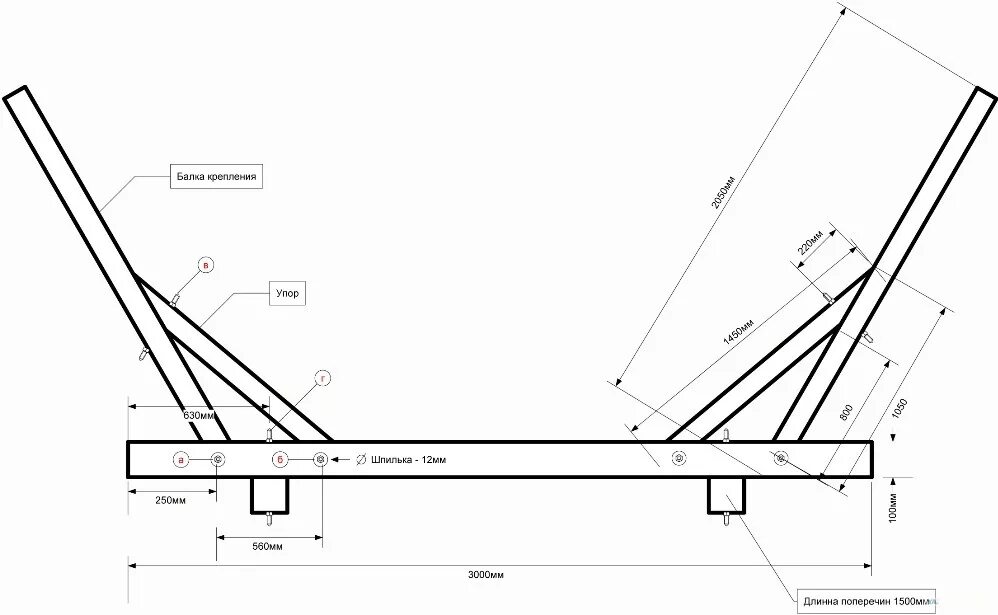 Самодельная опора. Стойка для гамака из профильной трубы чертеж с размерами. Каркас для "гамака Гранада-2". Чертёж крепление гамака. Каркас гамака своими руками чертежи с размерами.