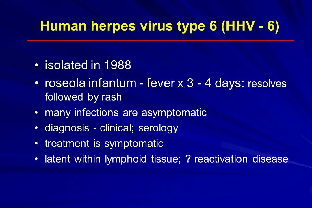 Human herpesvirus 6 у взрослого.