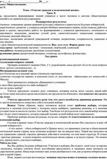 Схема способы участия граждан в политической жизни
