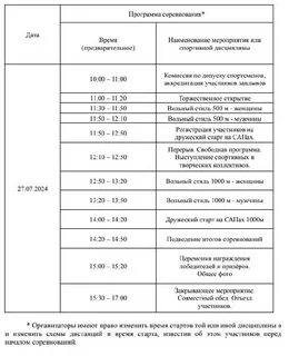 Программа соревнований это
