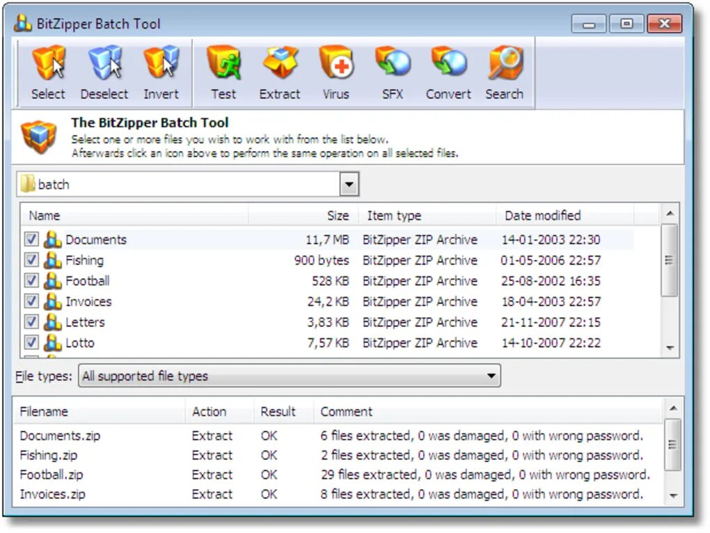 BITZIPPER. Batch tools