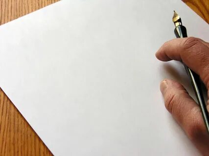 Белый лист и ручка