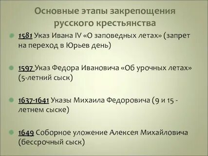 Указ ивана iv о заповедных летах