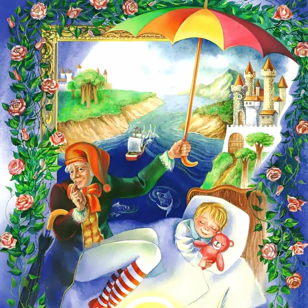 Оле-лукойе ханс кристиан андерсен иллюстрации. Сказки. Х. Оле лукойе иллюстрациин ники гольц. Книга андерсена оле лукойе.