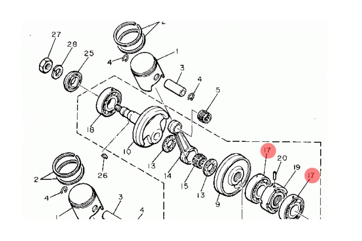 Подшипники коленвала Ямаха Викинг 540. Подшипники коленвала Yamaha 540. Сальник коленвала Ямаха Викинг 540. Подшипник на коленвал Ямаха 540.