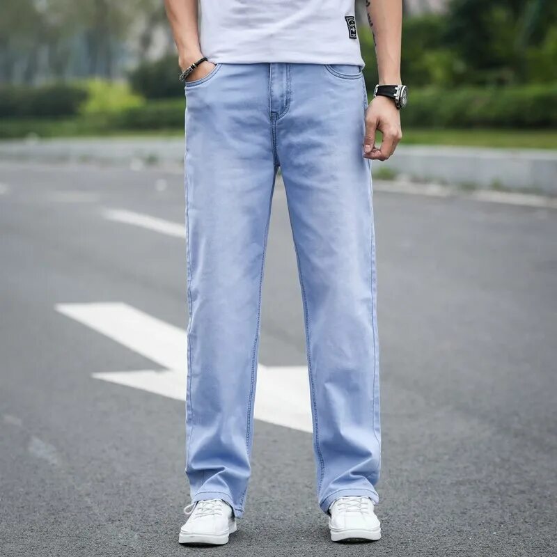 Spring Autumn New Men's Hip hop Gray Slim fit Jeans Fashion Personality Retro St