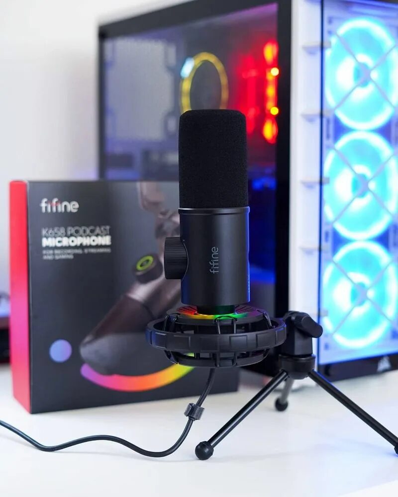 Микрофоны fifine отзывы. Динамический микрофон fifine k658. студийный динамический проводной usb микрофон fifine k658. микрофон fifine k658 черный. fifine rgb k658.