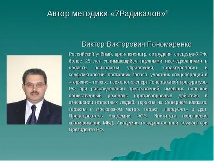 Радикалы личности пономаренко