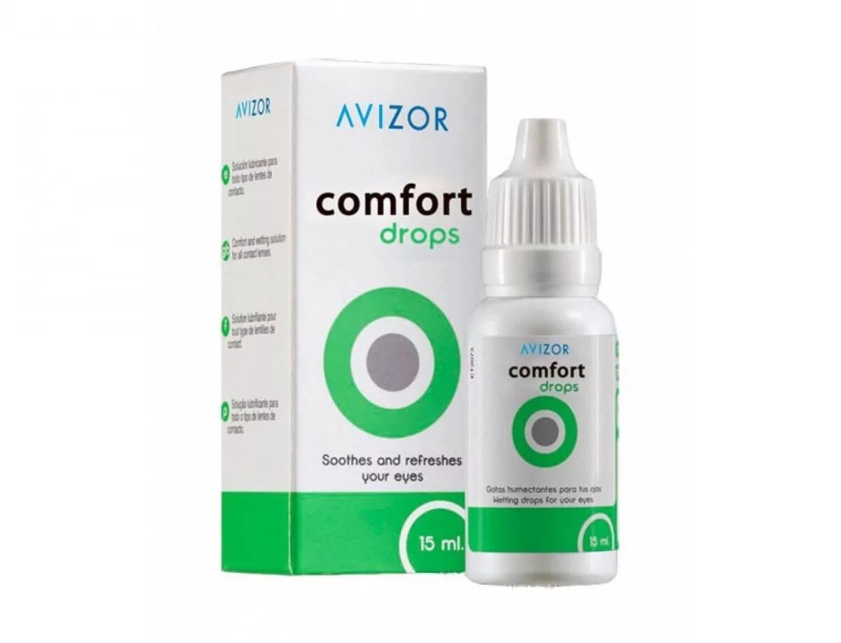 Капли после линз. Avizor Comfort Drops 15ml. Капли для глаз Avizor Comfort Drops. Капли Avizor Comfort (15мл). Авизор Comfort Drops капли для линз 15мл.