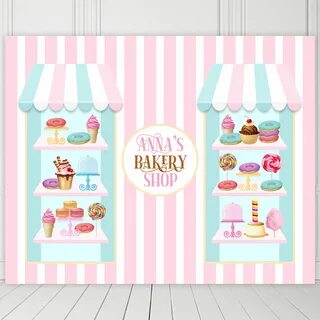 Bakery Shop Party Backdrop, Personalized and Printable Banner for Dessert S...