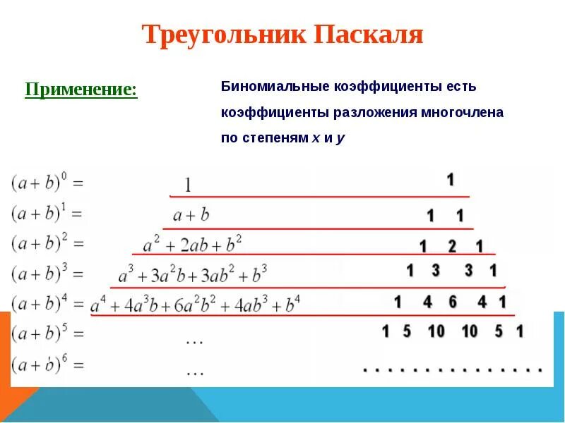 Треугольник паскаля формула. Биномиальные коэффициенты треугольник паскаля. формула паскаля в математике. свойства биномиальных коэффициентов треугольник паскаля. коэффициенты по треугольнику паскаля.
