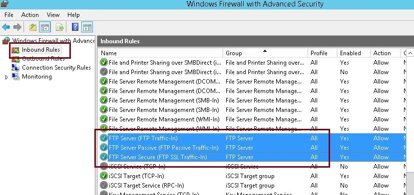Настройка windows файловый сервер. Ftp сервер на windows server 2016. wmi порт firewall. iscsi настройка брандмауэра. smb ftp.