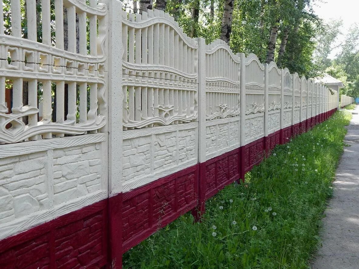 Покраска бетонного забора