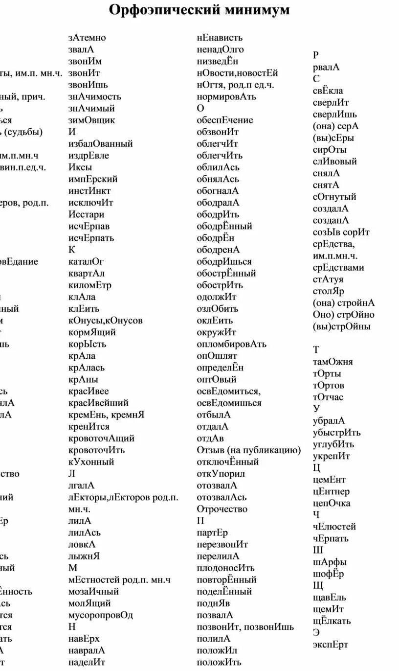 Слова без а список. Орфоэпический минимум ЕГЭ 2021. Орфоэпические нормы словарь. Словник ЕГЭ русский орфоэпический. Орфоэпический словарь ударения таблица.