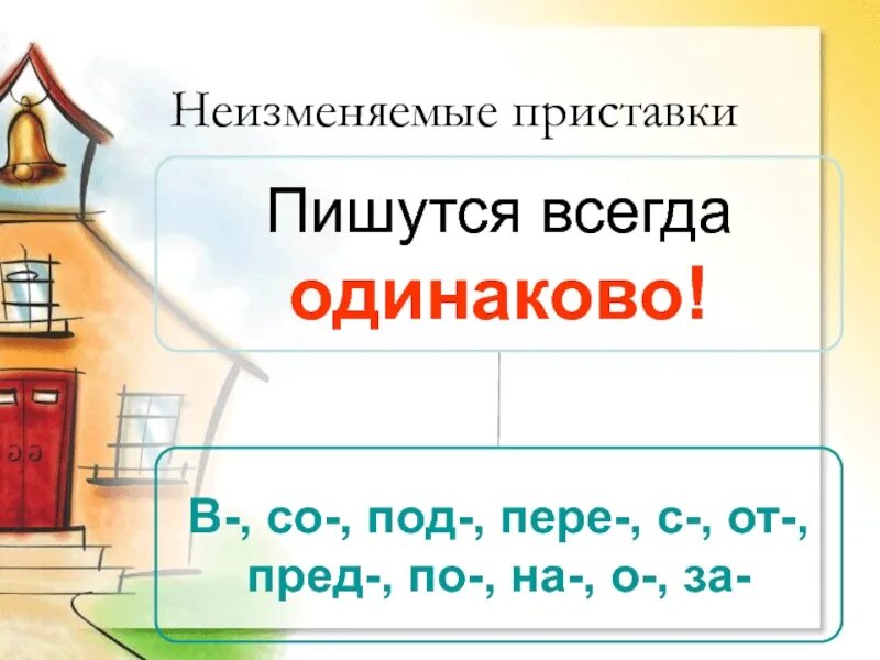 Карточка неизменяемые слова 4 класс. Приставки пишутся одинаково. Приставки которые пишутся всегда одинаково. Правописание приставок всегда одинаково пишутся. Неизменяемые приставки (всегда пишутся одинаково.