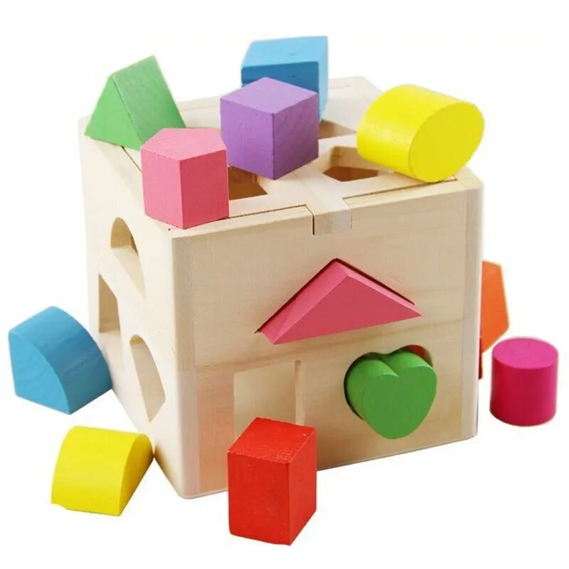 Интеллектуальные игрушки. Пазл Блокс Wooden Toys. Деревянный сортер для детей. Деревянный-сортер «куб».