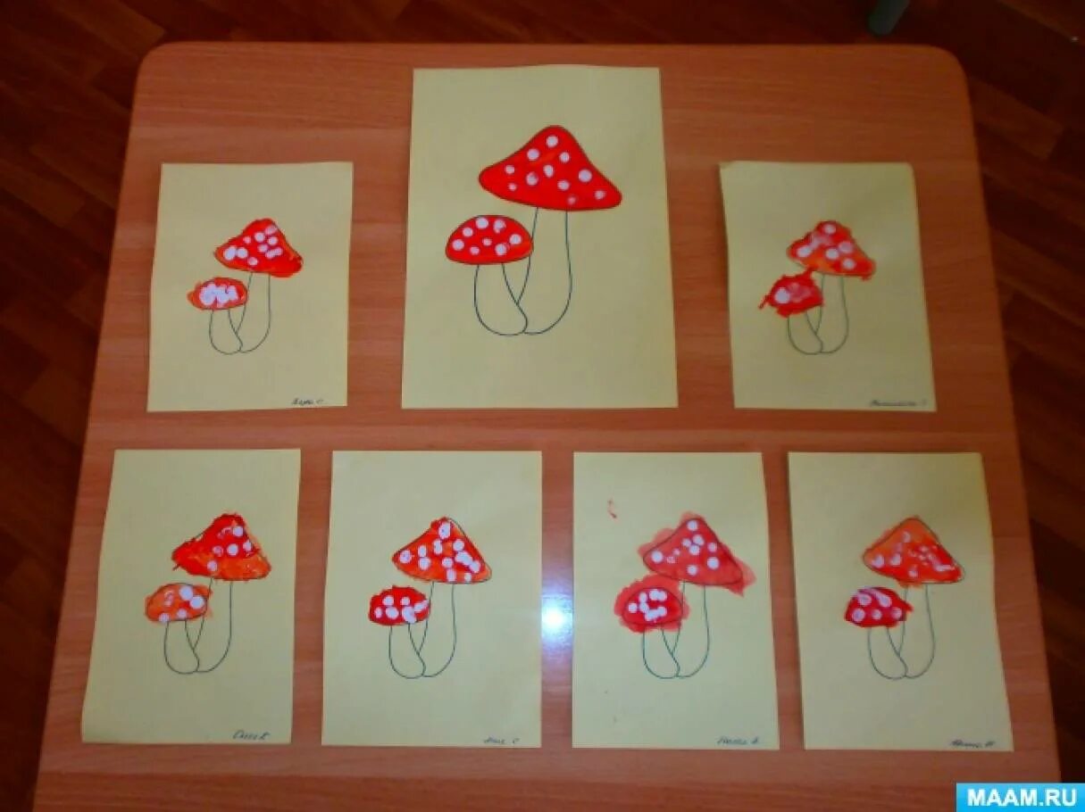 Лыкова 1 младшая группа. Рисование грибов в младшей группе. Рисование грибы в младшей группе. Рисование мухомор средняя группа. Рисование в ясельной группе.
