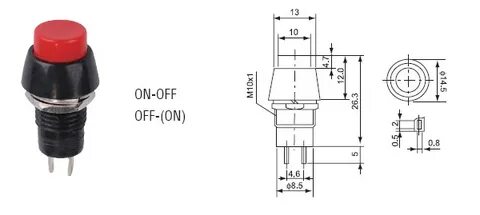 Кнопка on off 250v