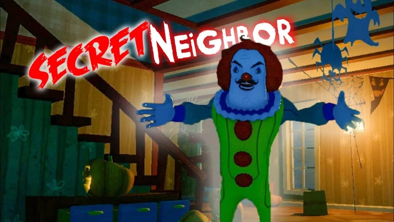 Секрет Neighbor привет сосед. Секрет соседа призрак. Привет сосед стал злым клоуном. Привет сосед мультиплеер