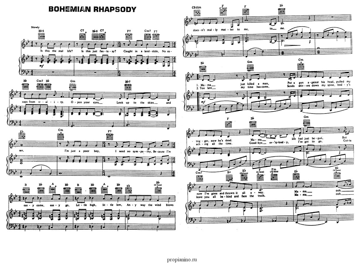 Текст песни макана рапсодия любви. Ноты для пианино Квин Богемская рапсодия. Ноты Богемская рапсодия для пианино. Богемская рапсодия куин Ноты для фортепиано. Богемская рапсодия Ноты для фортепиано.