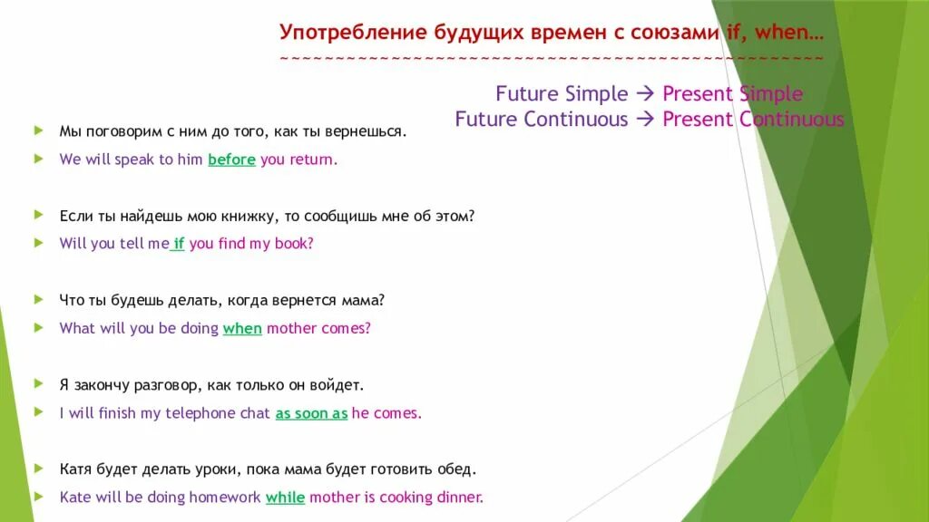 Настоящее время в значении будущего. Future simple. Употребление времен с if. Future simple употребление. Present simple употребление.