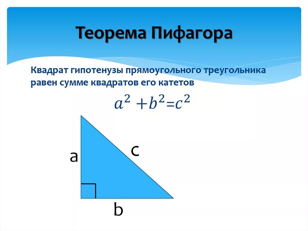 Нахождение теоремы пифагора