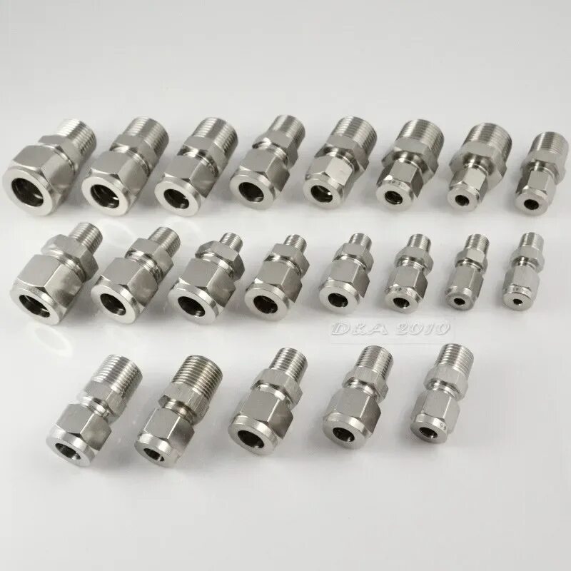 Фитинги нержавеющая сталь 316. Обжимной фитинг 14мм/stainless male connector, 14мм 00-1/2&quot;mnpt. соединитель для труб 8мм нержавейка. фитинг коннектор 3/8 dn10. фитинг обжимной нерж. сталь 316l/ соед. муфта/ 12мм - 12мм.