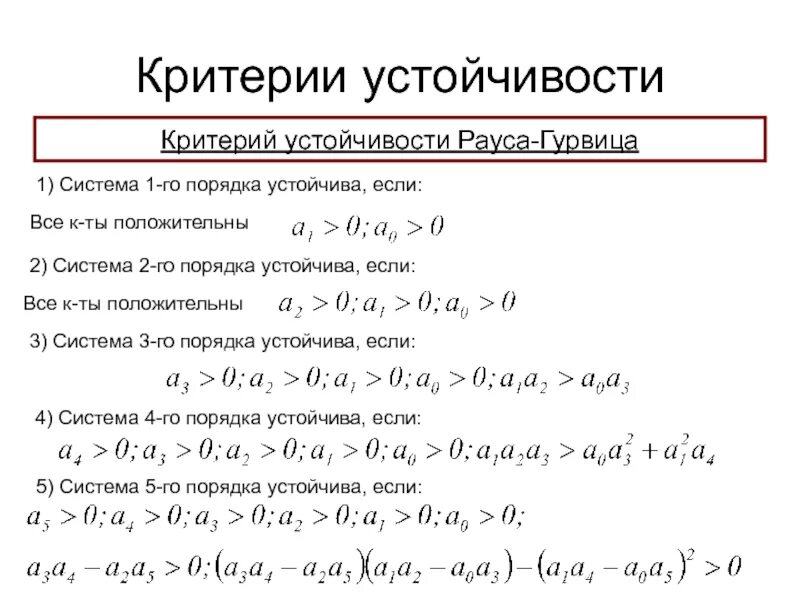 Раус программа что это такое. Критерий рауса гурвица. критерий гурвица для системы 3 порядка. таблица рауса гурвица. алгебраические критерии устойчивости критерий рауса-гурвица.