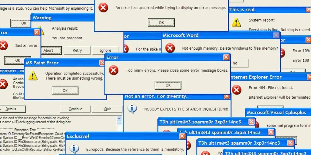 Microsoft windows errors. Windows error. windows error sparta remix.