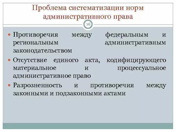 Проблемы систематизации административного законодательства. Противоречия федерального и регионального законодательства. Этапы развития регионального законодательства. Кодифицированные акты источники гражданского процесса.