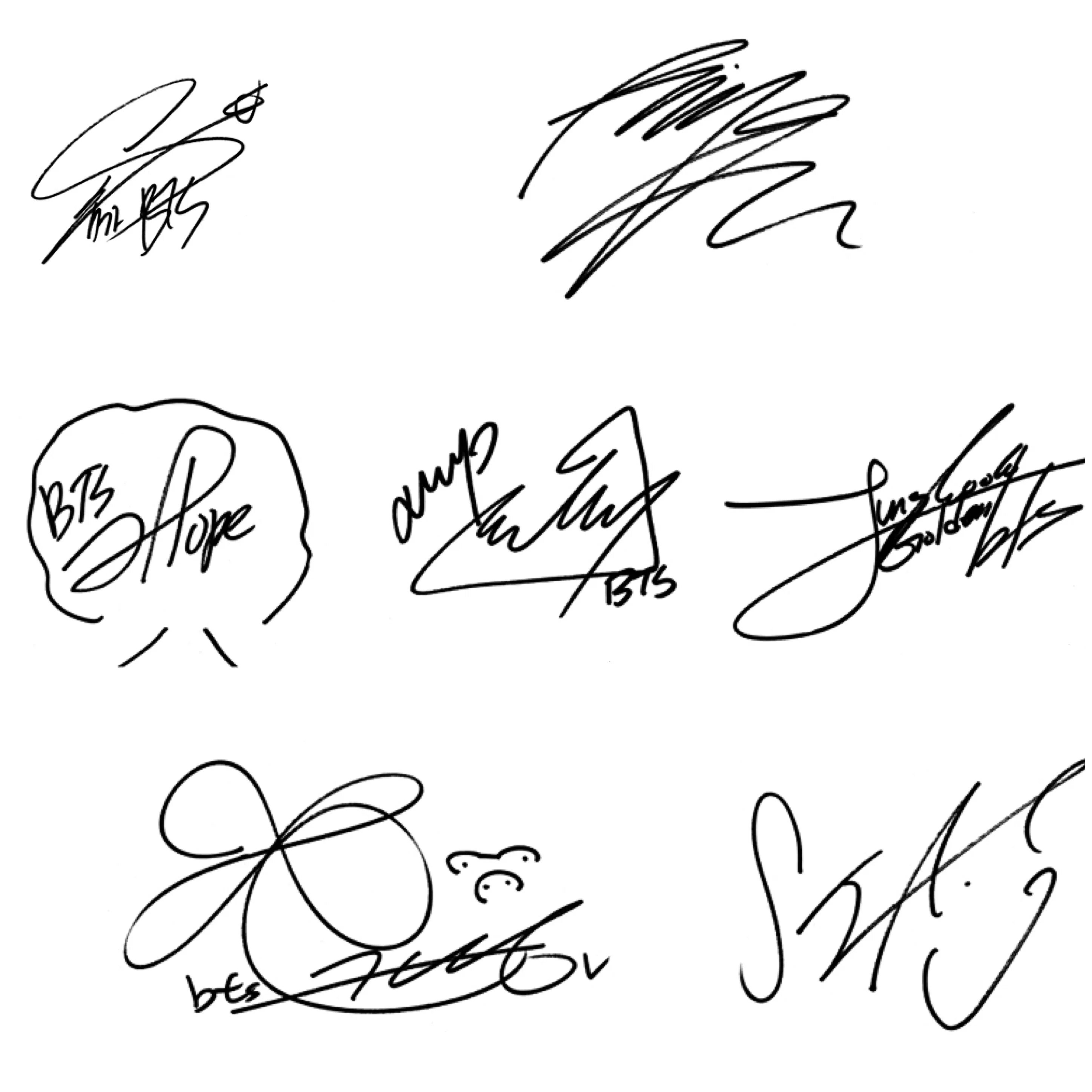 Как подписываются рисунки. Росписи БТС RM. Автографы БТС. Подпись Джина из BTS.