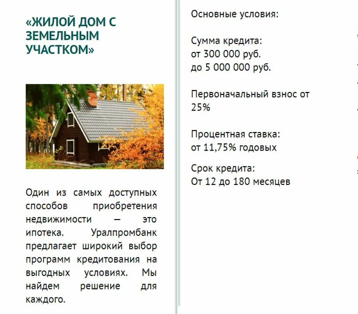 Условия ипотеки на участок с домом