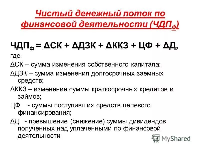 Чистый денежный поток от финансовой деятельности формула. Чистый денежный поток по финансовой деятельности рассчитывается как. Чистый денежный поток инвестиционной деятельности формула. Денежный поток формула расчета. Внутренний денежный поток