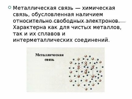 Определите соответствие химической связи и соединения металлическая