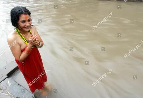 Nepalese Woman Takes Traditional Holy Bath Editorial Stock Photo 