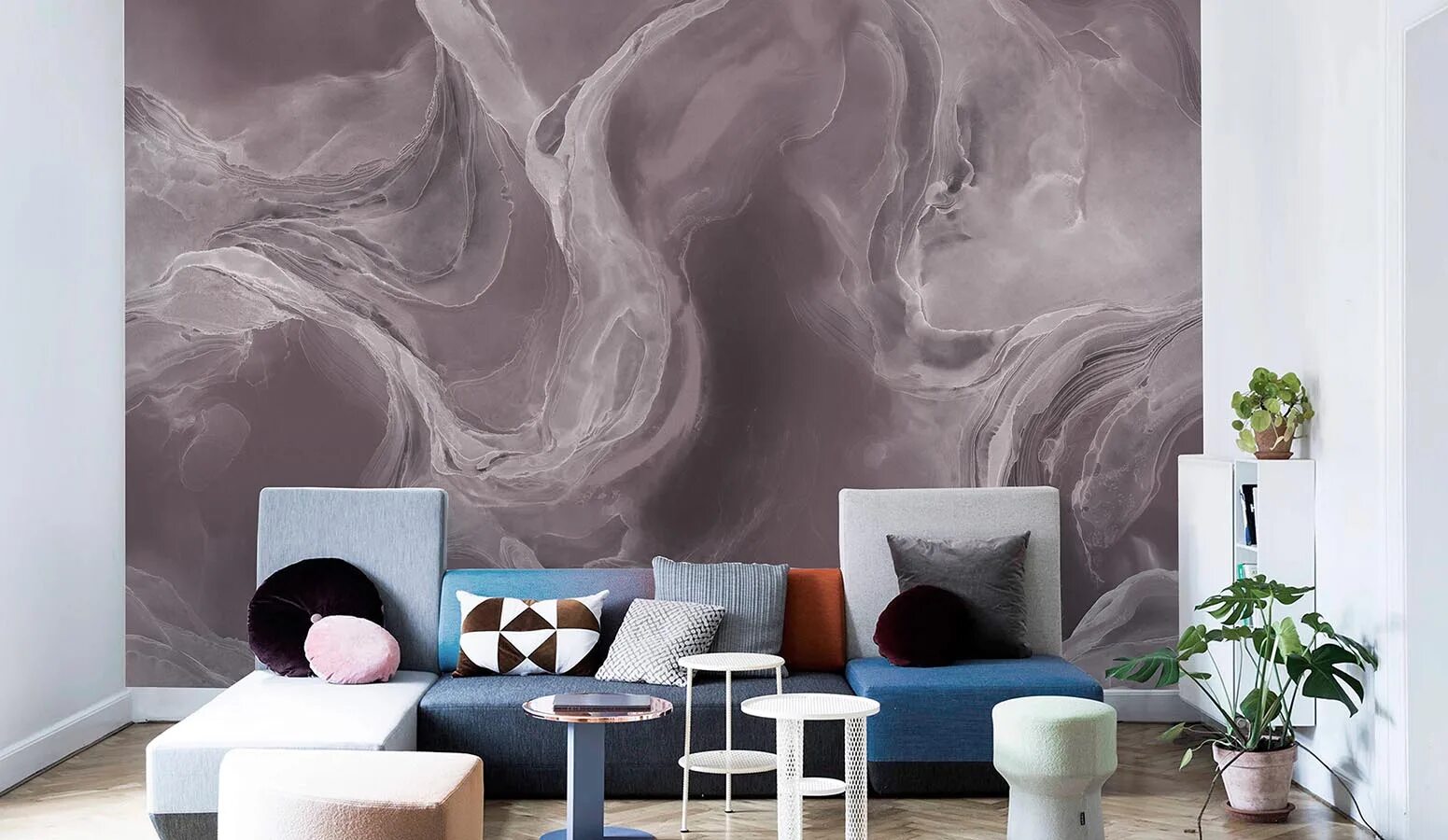 Обои с разводами в интерьере Wall coverings, Vinyl wall covering, Large print wallpaper